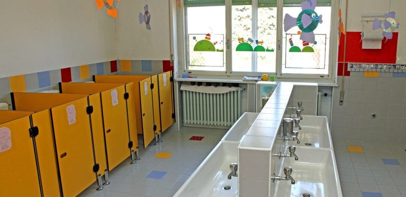 sinks for cleaning of infants within a nursery